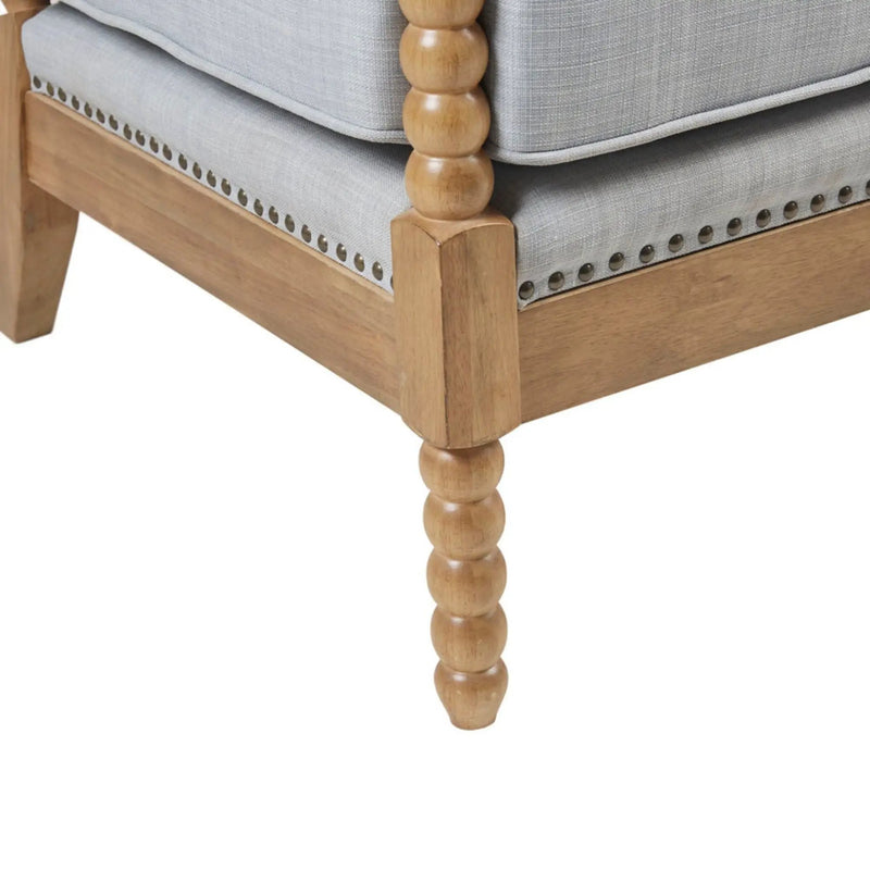Arm Chair With Open Back Spindle Design, Padded Armrests by HouseOfZazla