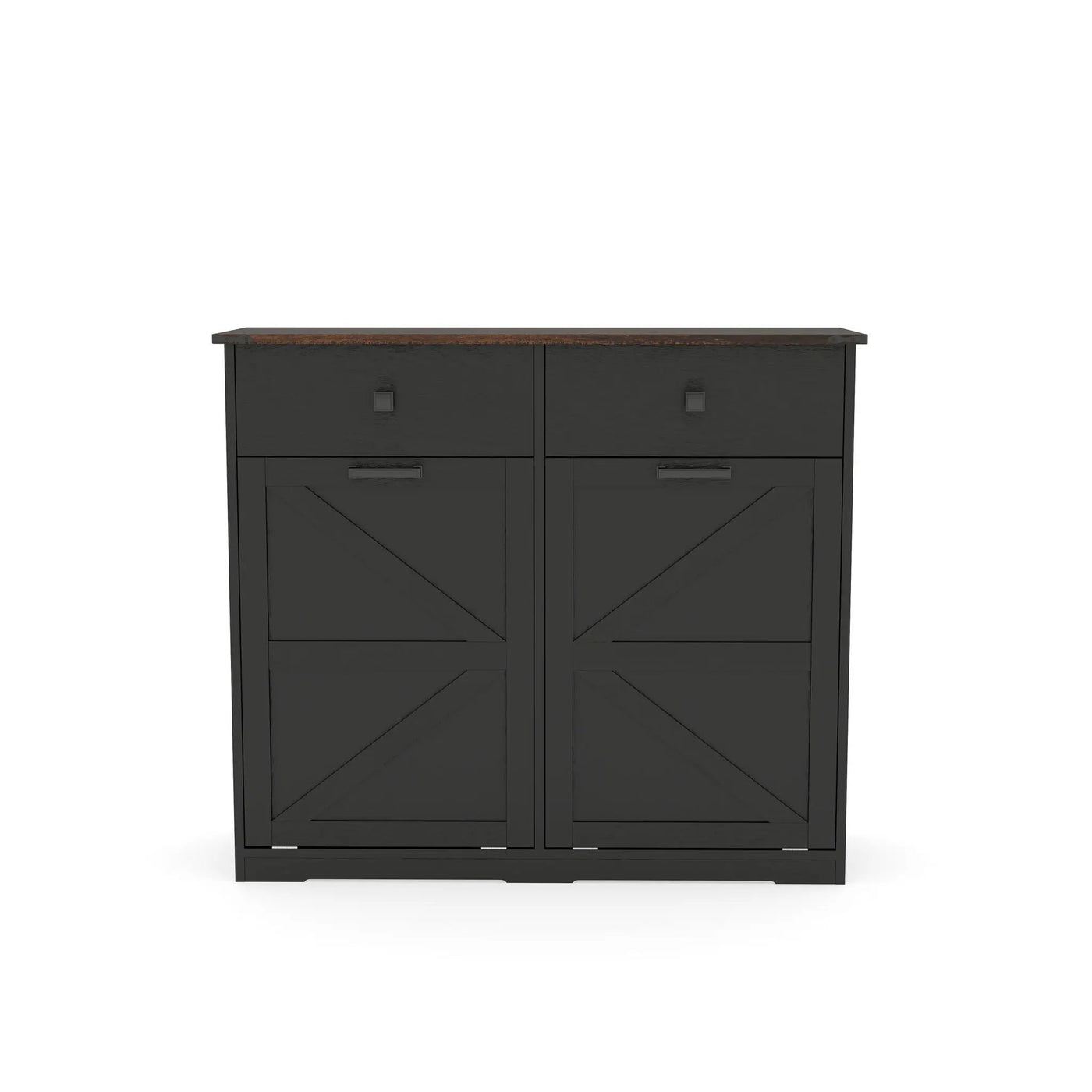 Double Tilt Out Trash Cabinet With Hideaway Drawer And Barn Door Style by HouseOfZazla