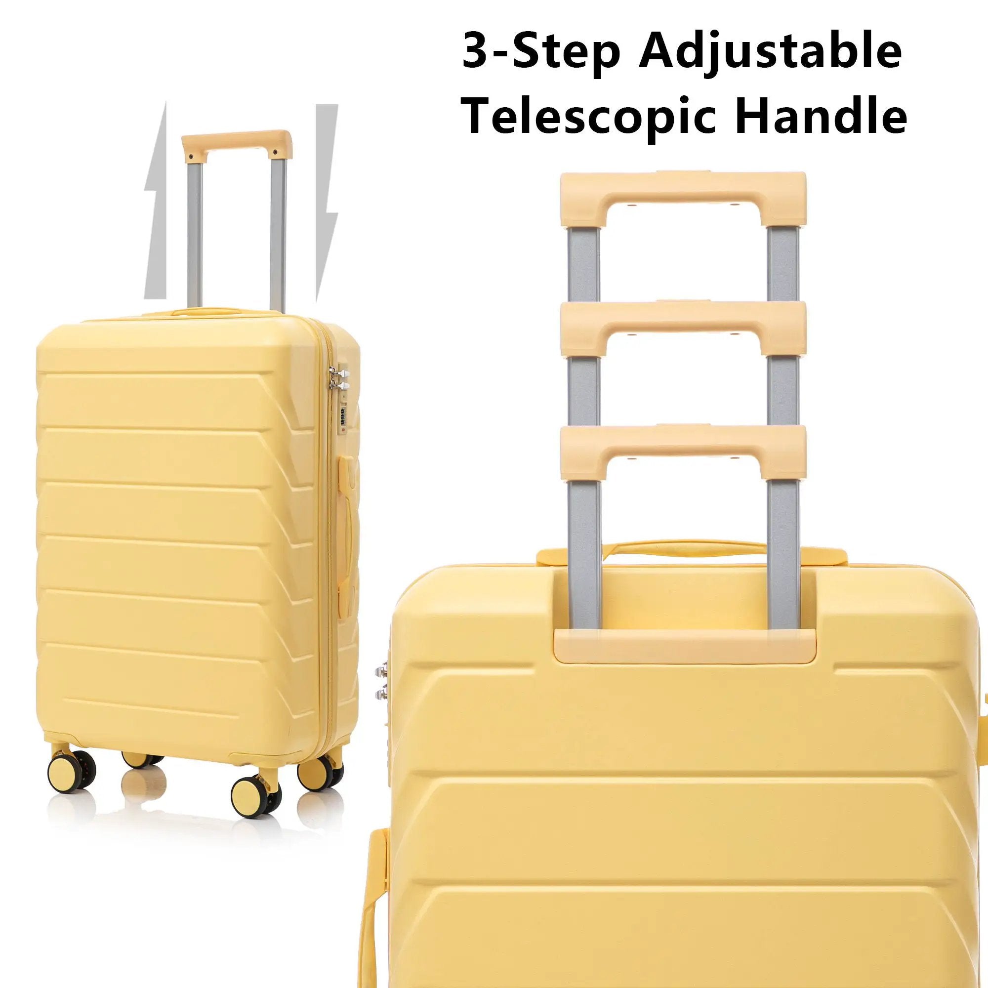 3 Pieces Set 20" / 24" / 28" Spinner Wheel Luggage With Combination Lock by HouseOfZazla
