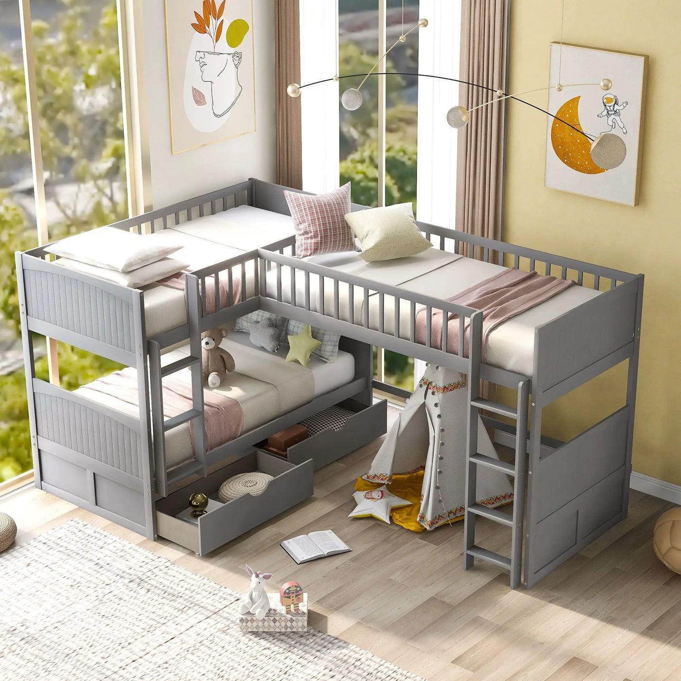 Bunk Bed With Loft And 2 Drawers by HouseOfZazla