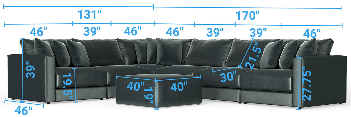 Remington - Modular Sofa And Cocktail Ottoman - Pine, photo 22 of 28