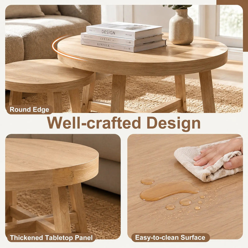 Set of 2 Round Nesting Coffee Tables by HouseOfZazla