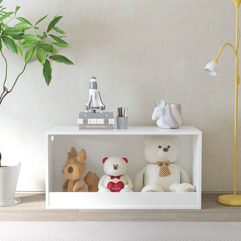 Open Toy Storage Box For Kids, Organizer Bin For Plush Toys, Books - White by Unique Piece Furniture