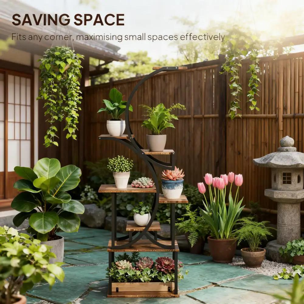 S-Shaped Plant Stand - 8 Tier Plant Shelf by HouseOfZazla
