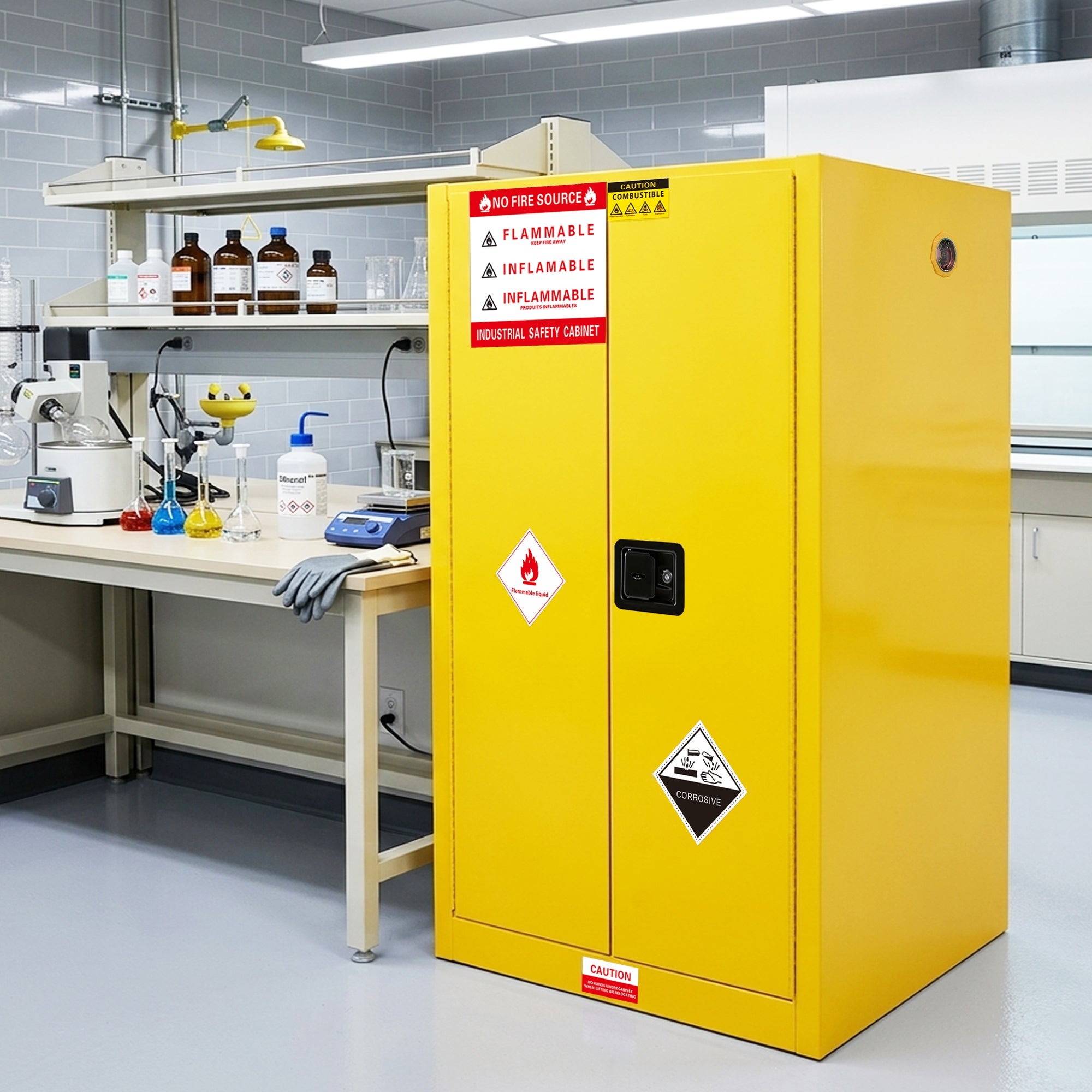 60 Gal Flammable Safety Cabinet, 34"W x 34"D x 65"H by HouseOfZazla