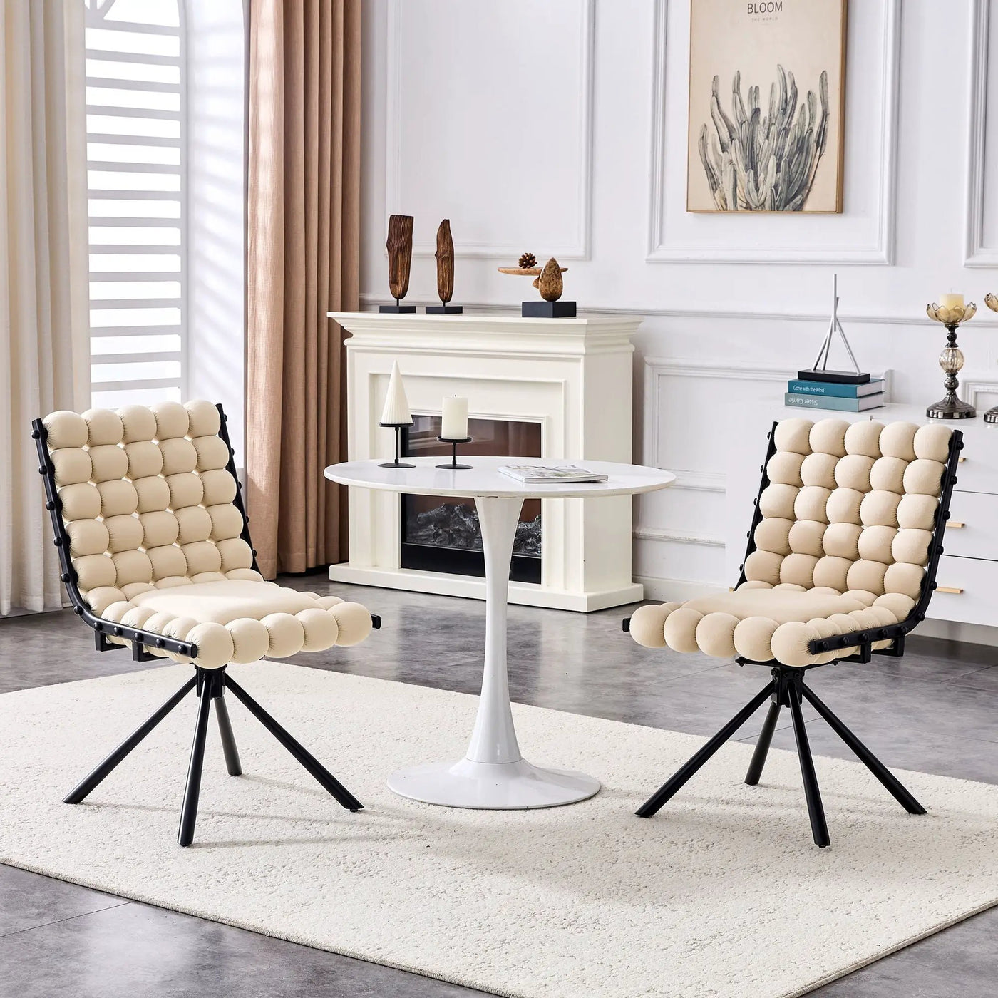 Puffy Bubble, Ball Chain Dining Chairs For Dining Room (Set of 2) by HouseOfZazla