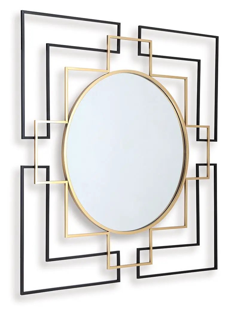 Oceanal - Accent Mirror - Black / Gold Finish by Unique Piece Furniture