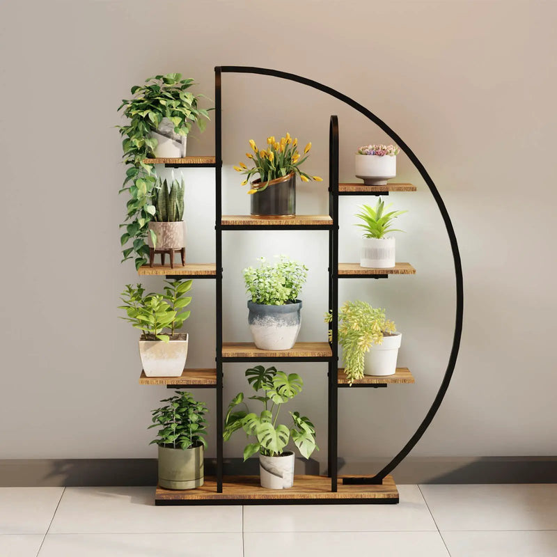 62.2 Inch Tall Metal Indoor Plant Stand with Grow Lights by HouseOfZazla