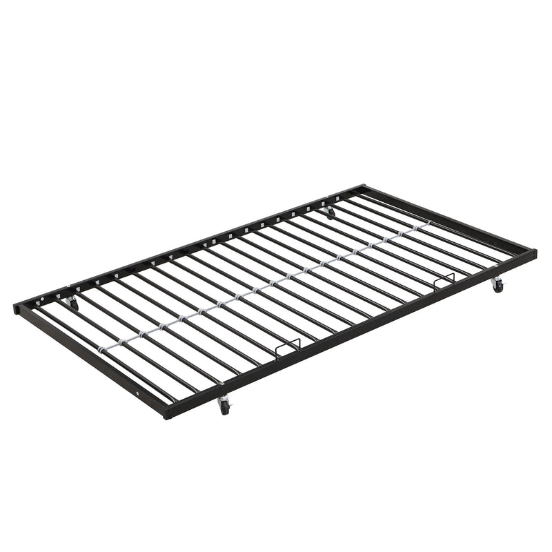 Modern Metal Bunk Bed With Side Ladders And Guardrail