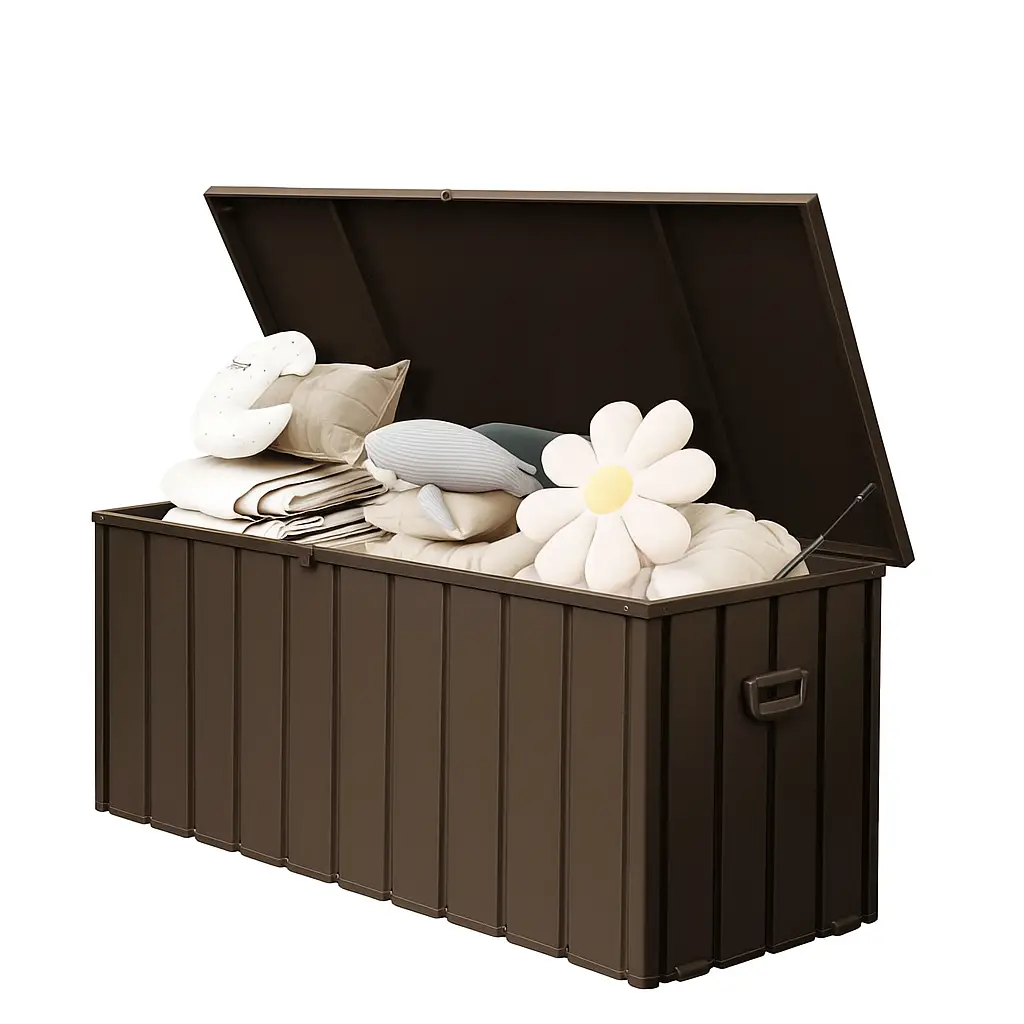 190 Gallon Metal Deck Box, Waterproof Steel Outdoor Storage Cabinet by HouseOfZazla