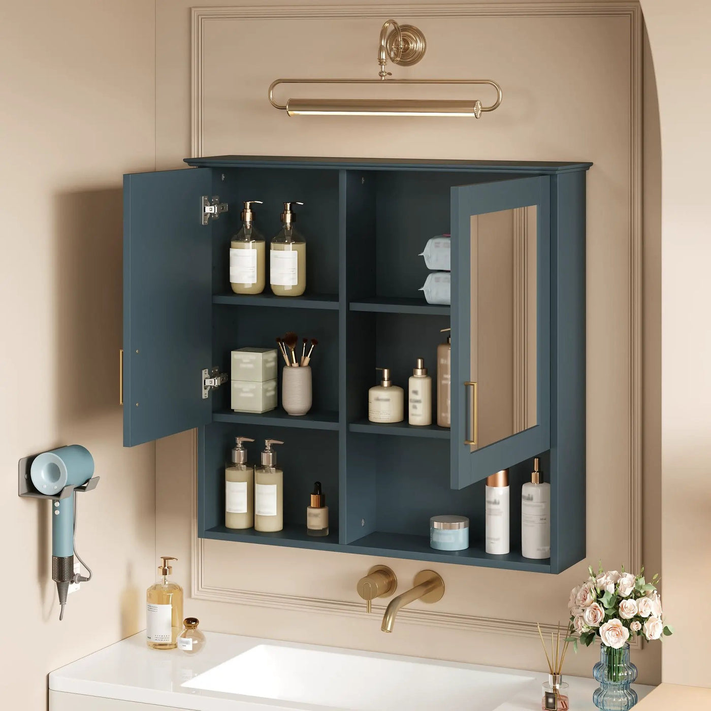 2 In 1 Wall-Mounted Mirror Cabinet With Adjustable Shelves by HouseOfZazla