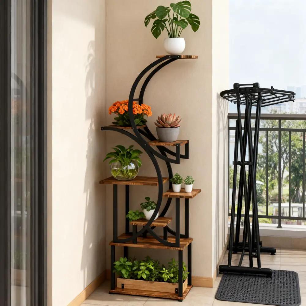 S-Shaped Plant Stand - 8 Tier Plant Shelf by HouseOfZazla