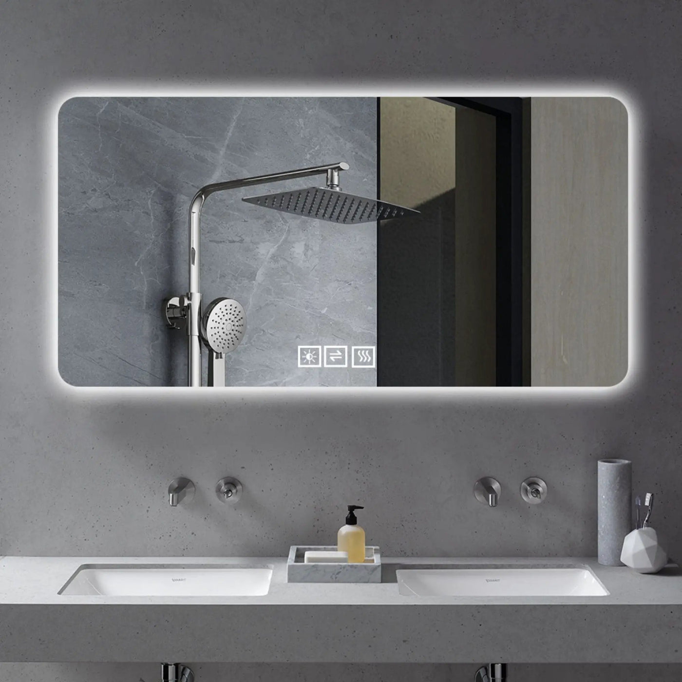 LED Bathroom Mirror With 3 Color Dimmable Backlight by Unique Piece Furniture
