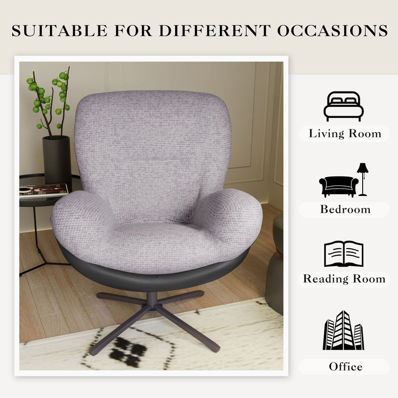 360° Swivel Office Chair, No Wheels by HouseOfZazla