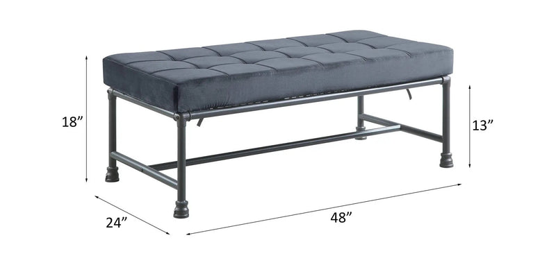 Brantley - Bench - Gray Velvet & Sandy Gray by Unique Piece Furniture