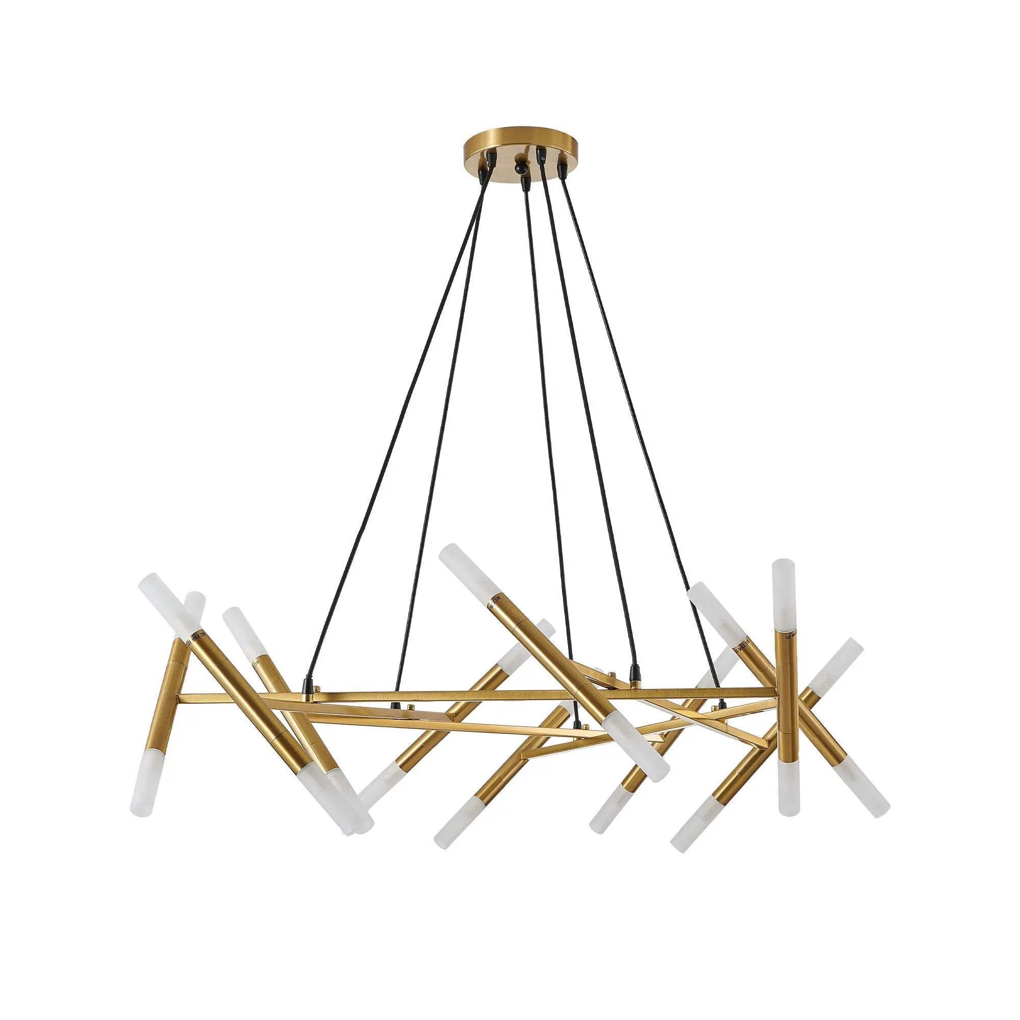 41' Golden Modern Chandelier Light Fixture with Branch Design by HouseOfZazla