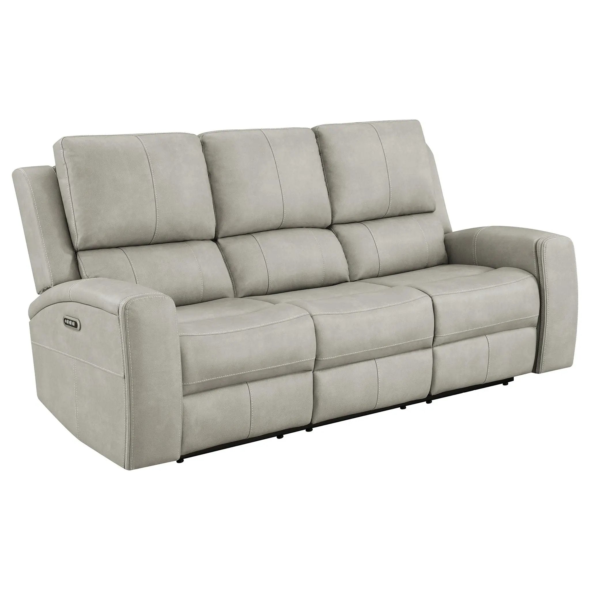 Brickston 3-piece Triple Power Reclining Sofa Set Grey by Unique Piece Furniture