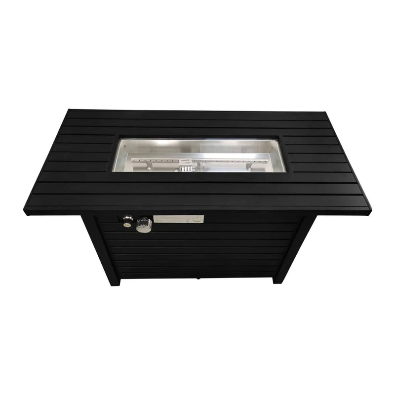 Outdoor Fire Pit Table With Lid, - Black by Unique Piece Furniture