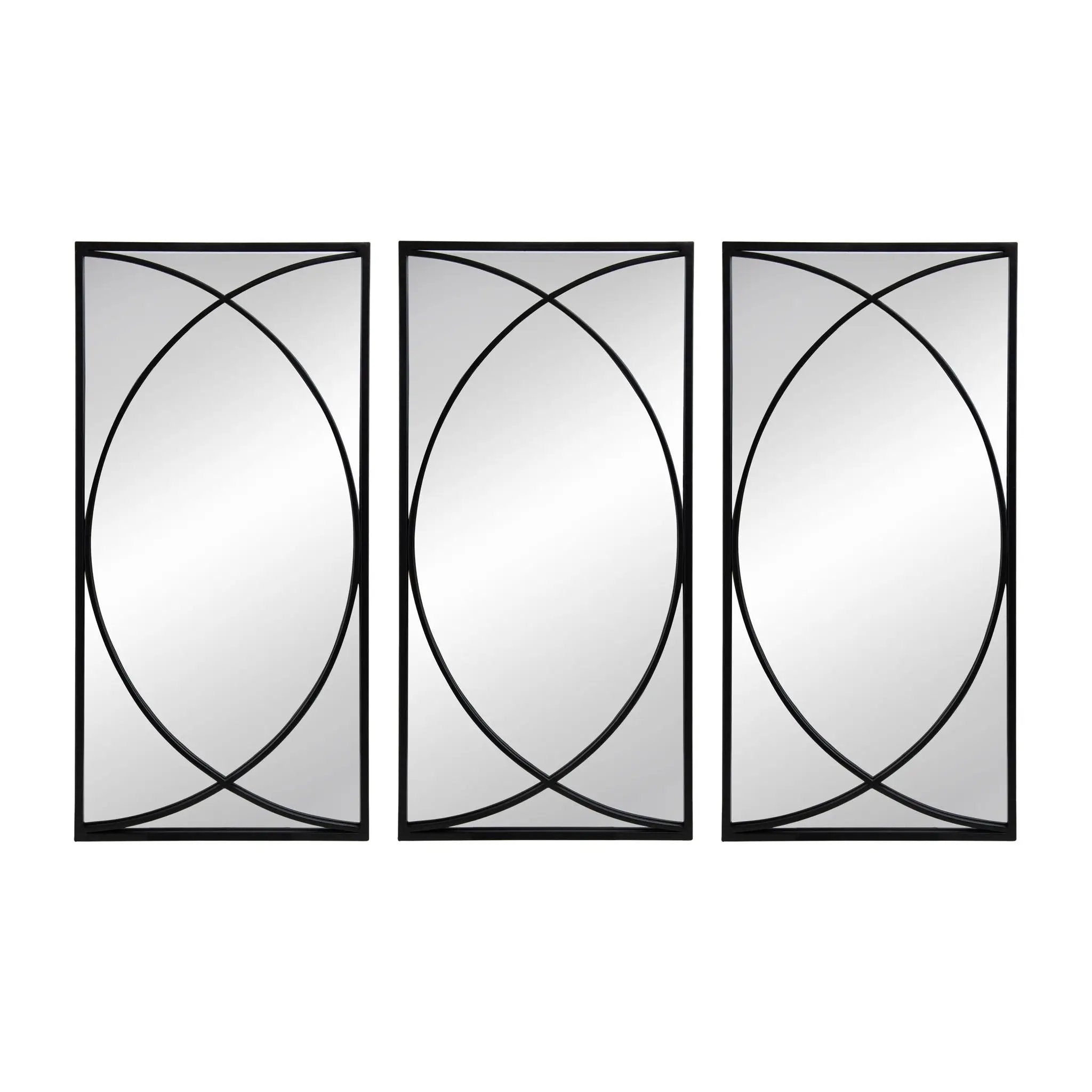 Rectangular Wall Mirrors With Frame, Home Decor For Living Room Bedroom Entryway - Black by HouseOfZazla