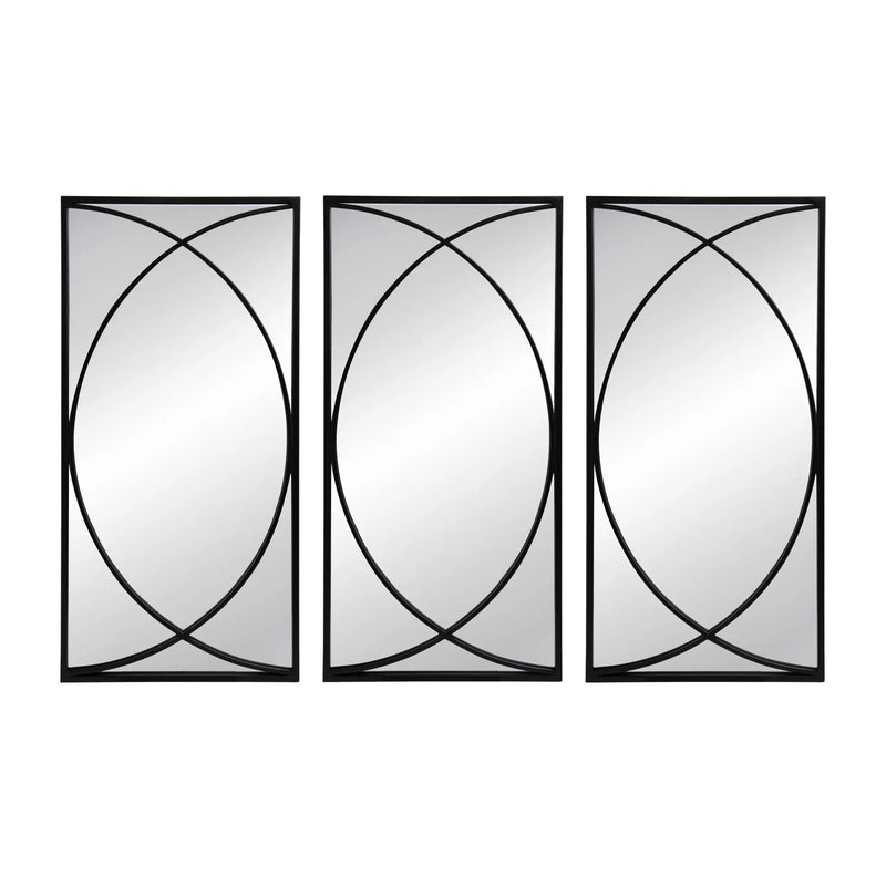 Rectangular Wall Mirrors With Frame, Home Decor For Living Room Bedroom Entryway - Black by HouseOfZazla