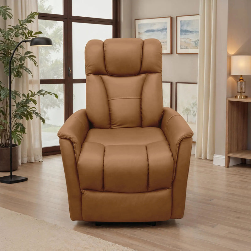 Oslo - Power Recliner With Manual Adjustable Headrest And Power Footrest - Brown by Unique Piece Furniture