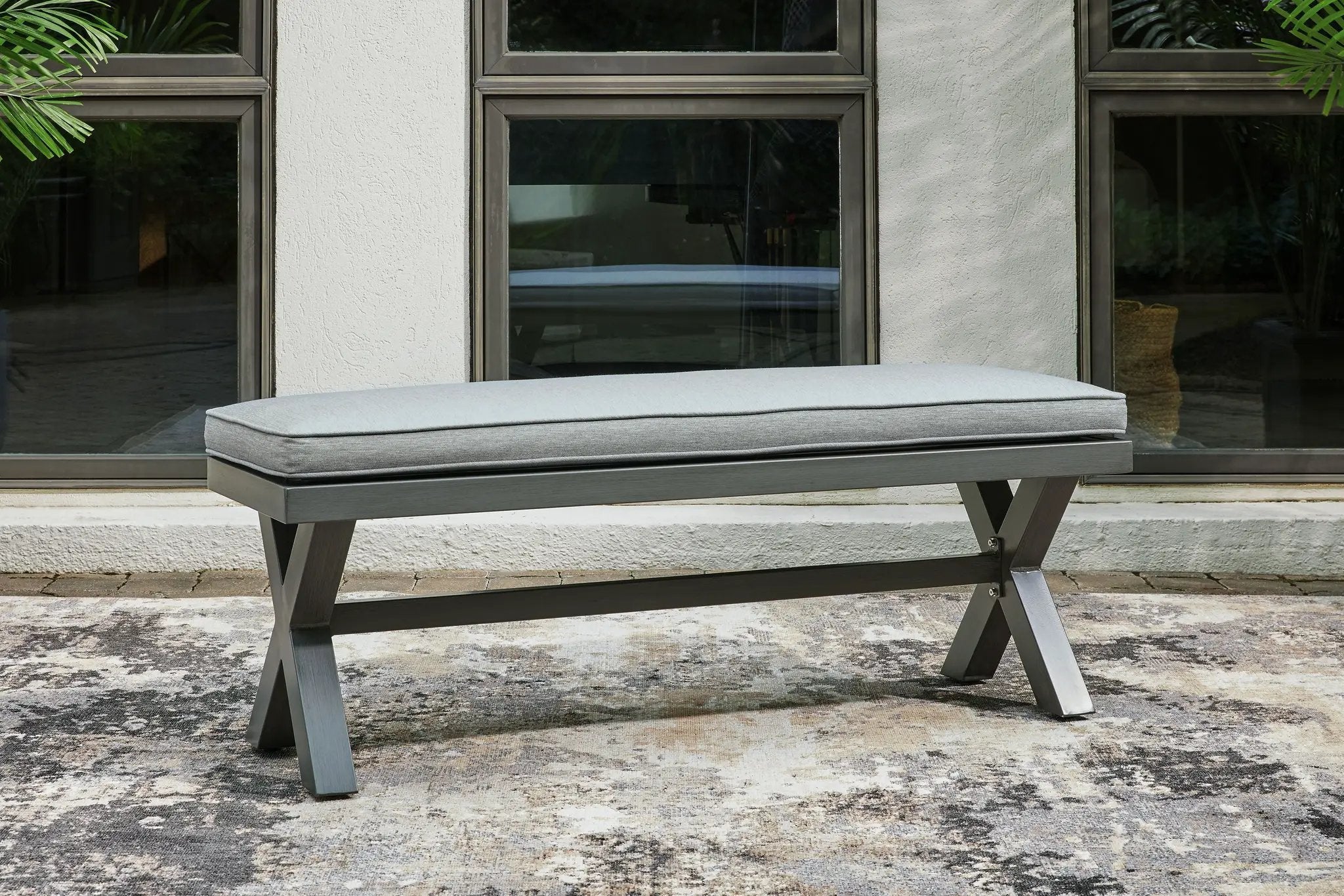 Elite Park - Bench With Cushion - Gray by Unique Piece Furniture