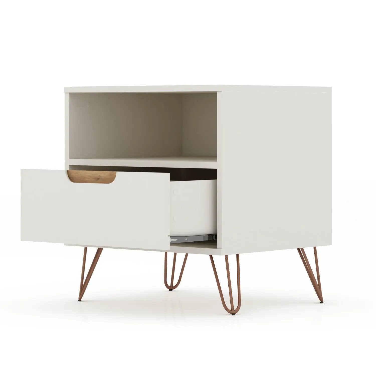Rockefeller - Nightstand With 1 Drawer - Off White by HouseOfZazla