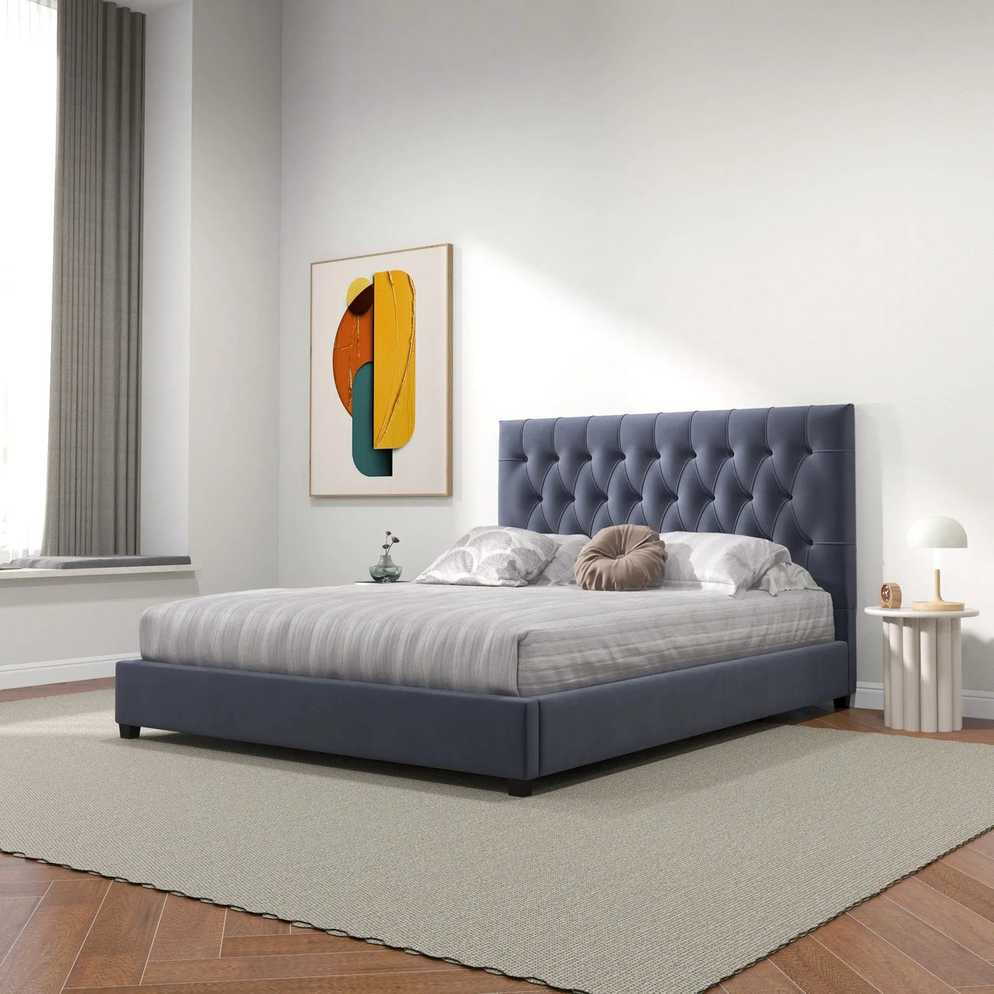 Donald - Mid-Century Modern Upholstered Platform Bed by Unique Piece Furniture