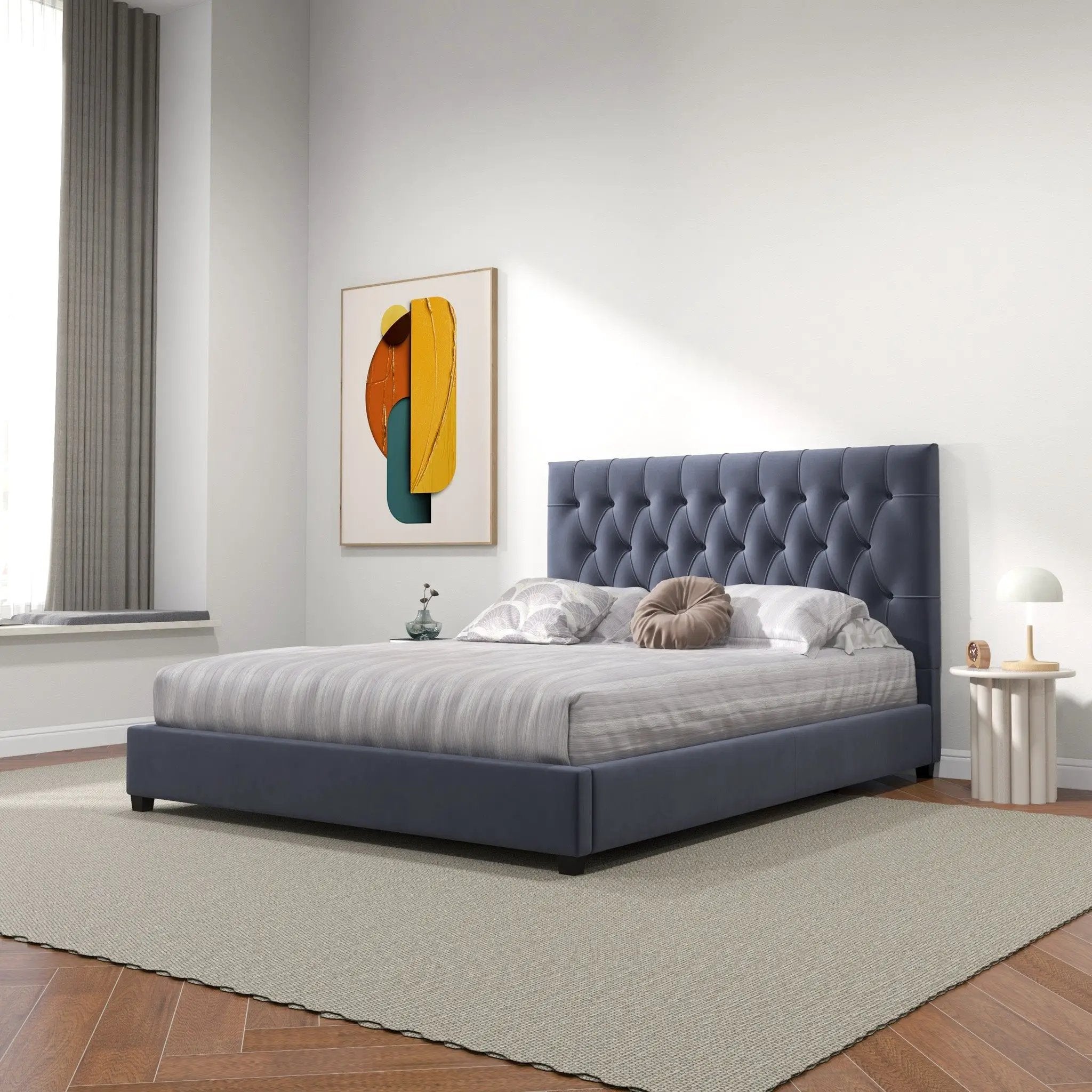 Donald - Mid-Century Modern Upholstered Platform Bed by Unique Piece Furniture