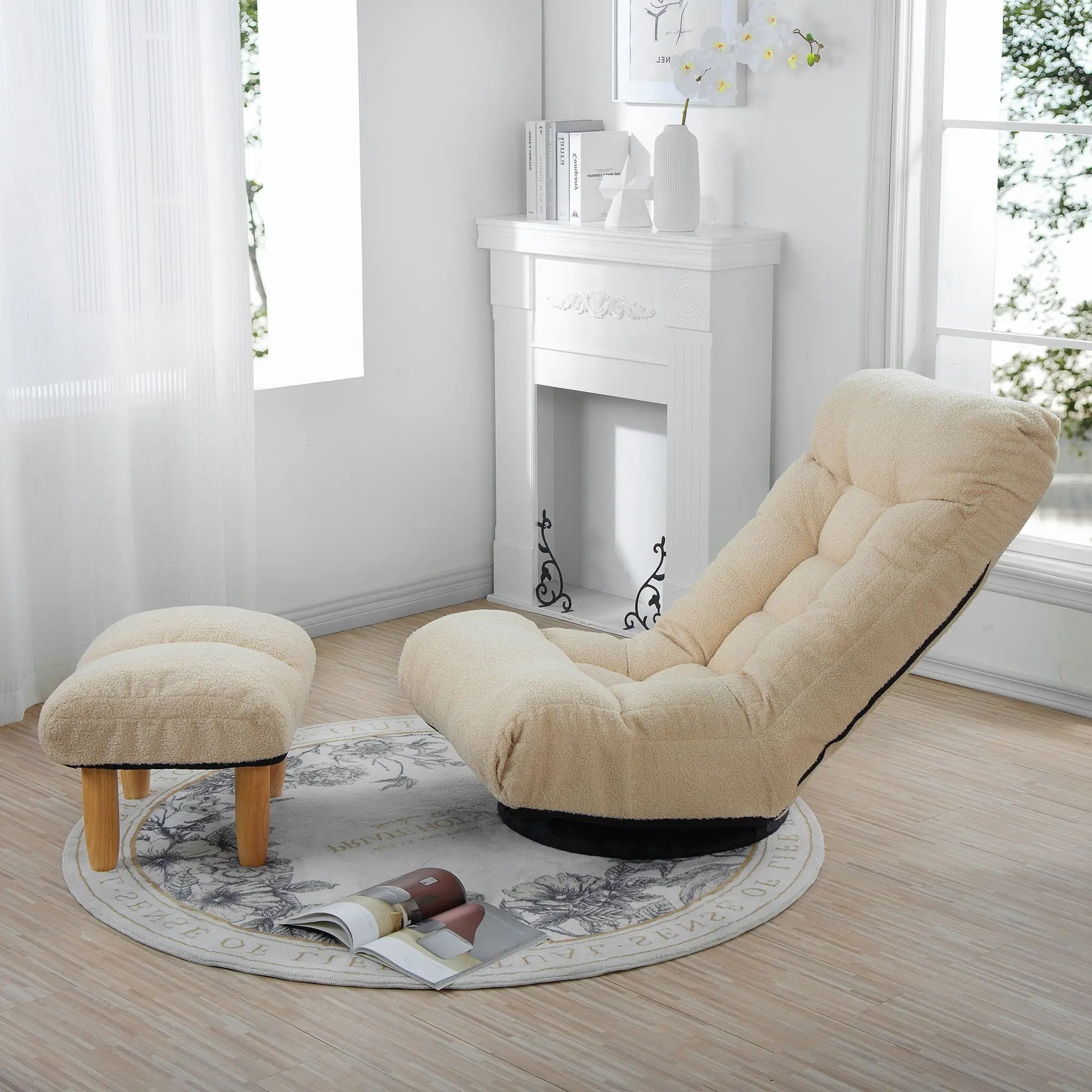 Adjustable Japanese Reclining Floor Chair Sofa With Metal Frame For Living Room by HouseOfZazla