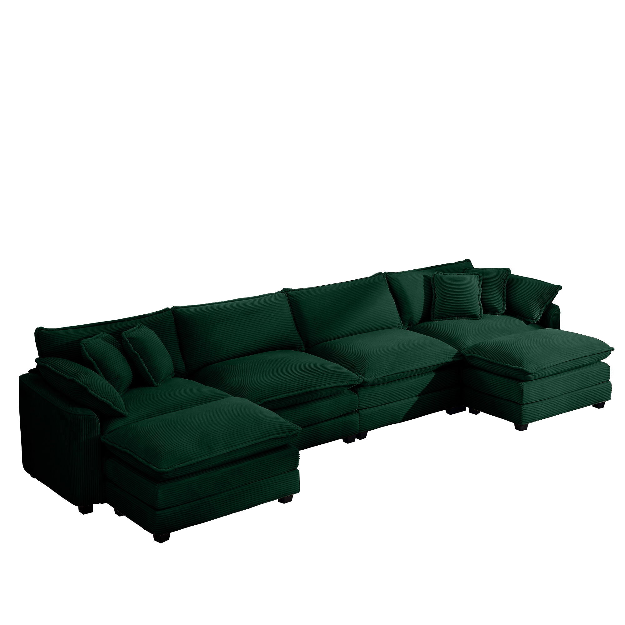 Modern Oversized Modular Cushion Sofa With Ottoman, Low Back, Deep Seating Sofa Set by Unique Piece Furniture