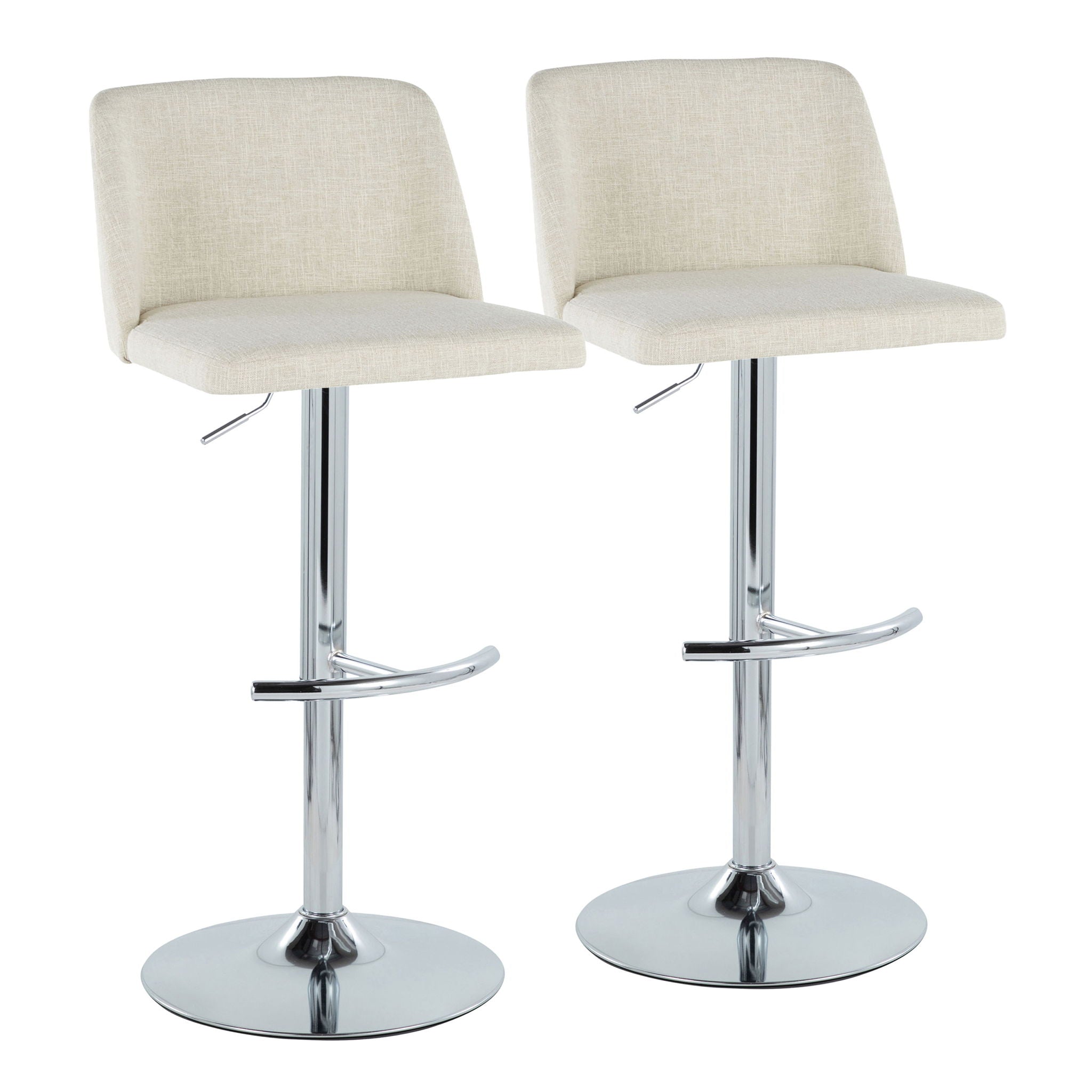 Toriano - Contemporary Adjustable Barstool Swivel With Rounded T Footrest (Set of 2) by Unique Piece Furniture