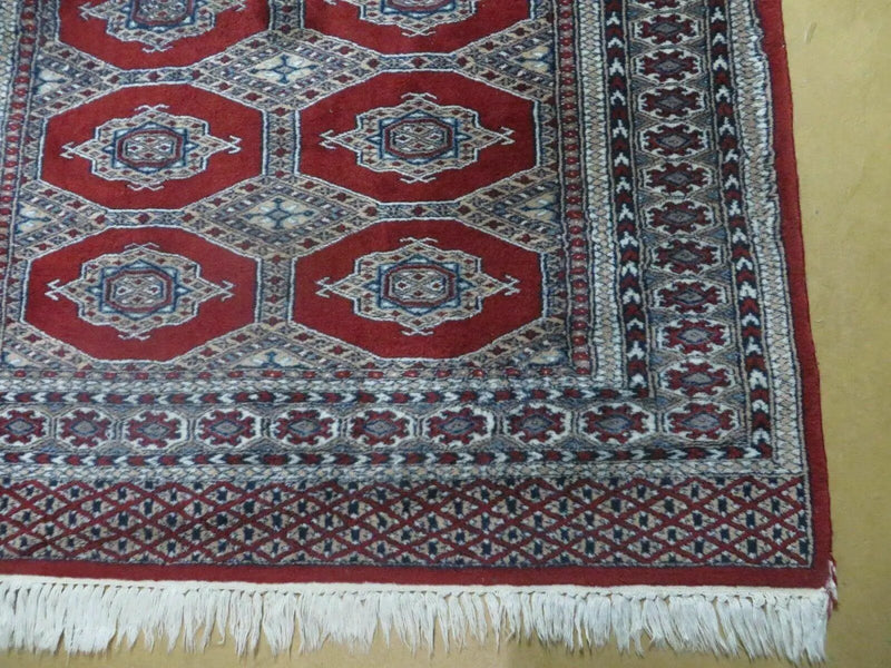 4' X 6' Vintage Handmade Pakistan Turkoman Bokhara Fine Woven Wool Rug Nice by Jewel Rugs