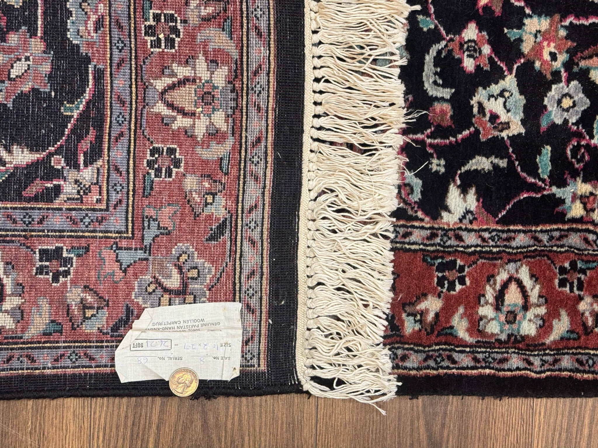 Pak Persian Runner Rug 2.8 x 10, Dark Blue, Floral Allover, Wool by Jewel Rugs