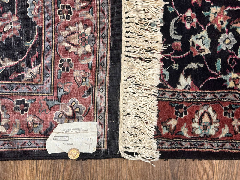 Pak Persian Runner Rug 2.8 x 10, Dark Blue, Floral Allover, Wool by Jewel Rugs