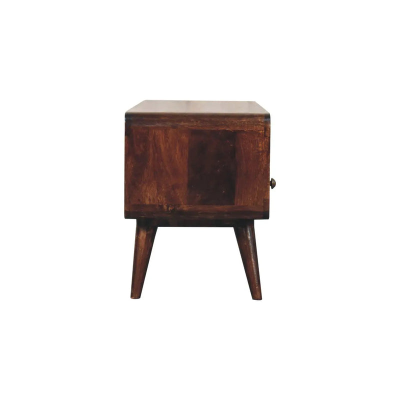 Solid Wood Curved Media Unit by HouseOfZazla