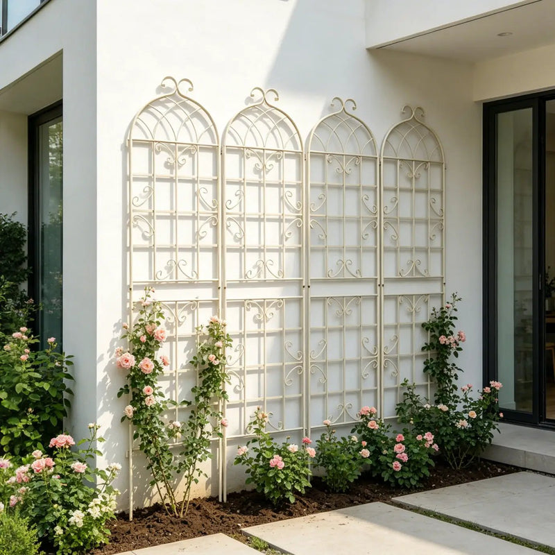 Metal Garden Rustproof Trellis For Climbing Plants Outdoor Flower Support by Unique Piece Furniture