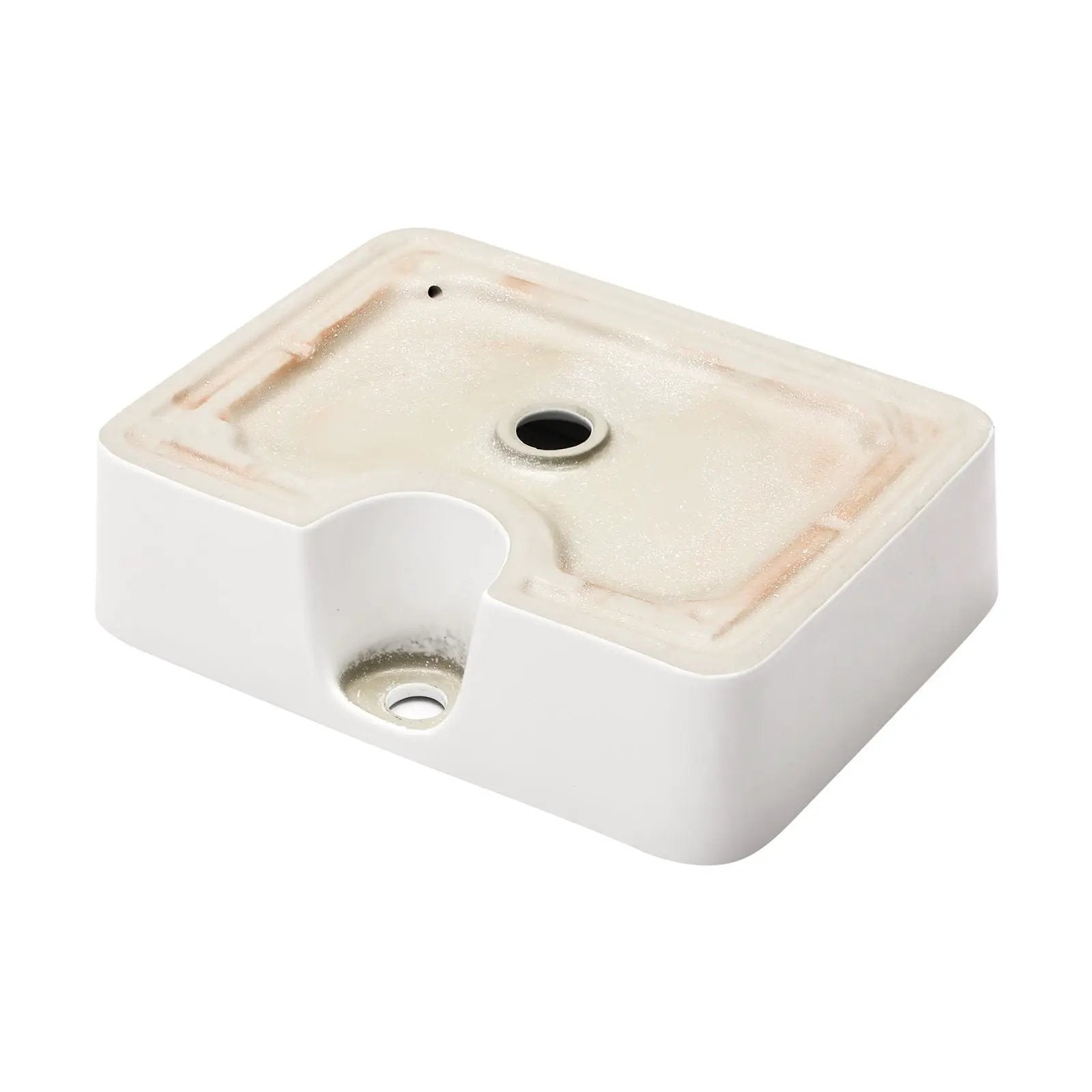 Rectangular Vessel Sink With Faucet & Drain - White / Black by HouseOfZazla