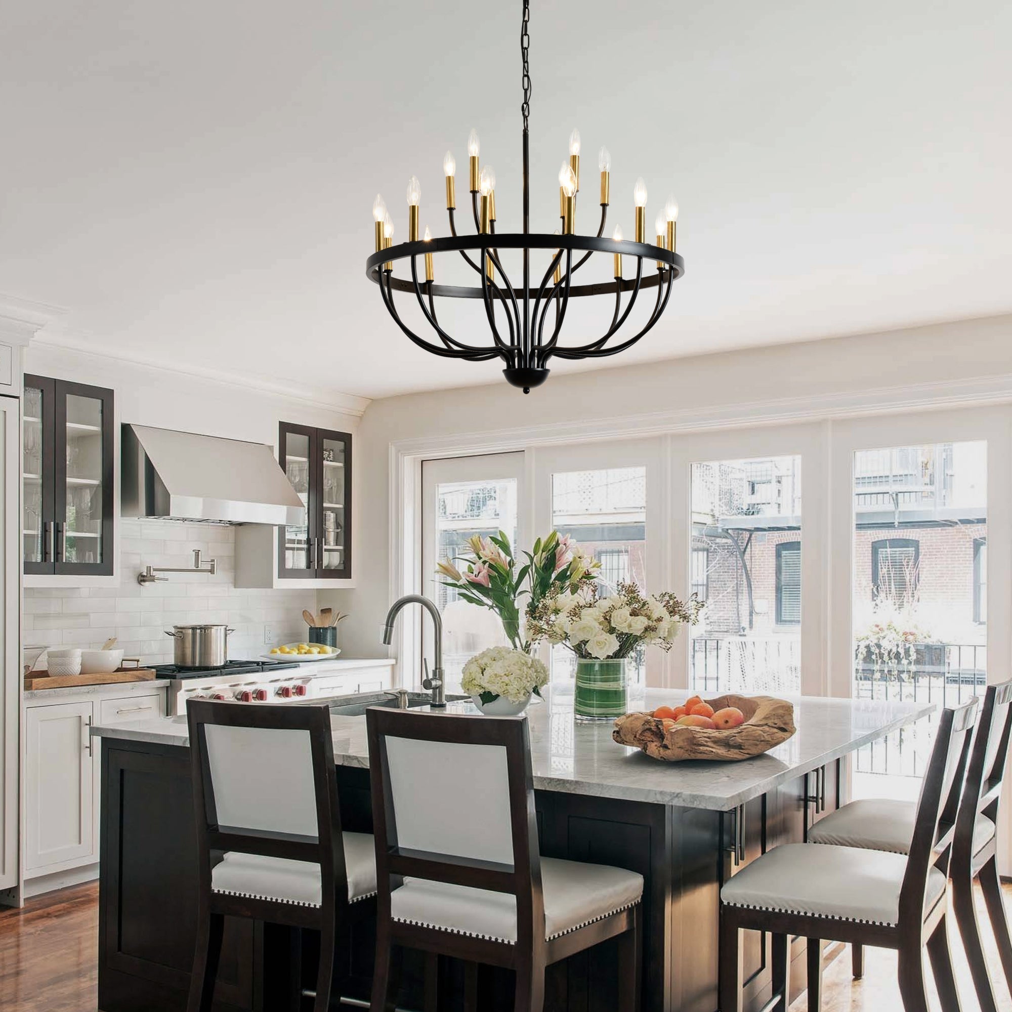 18-Light Industrial Iron Candle Chandelier by HouseOfZazla