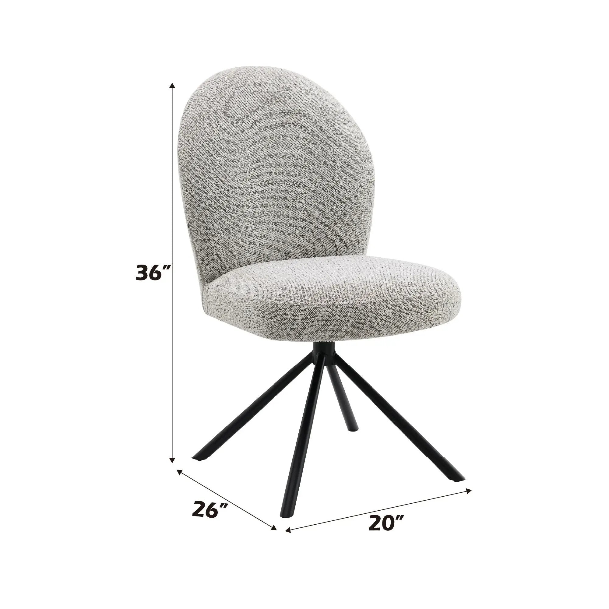 Side Chair With Swivel (Set of 2) - Gray by Unique Piece Furniture