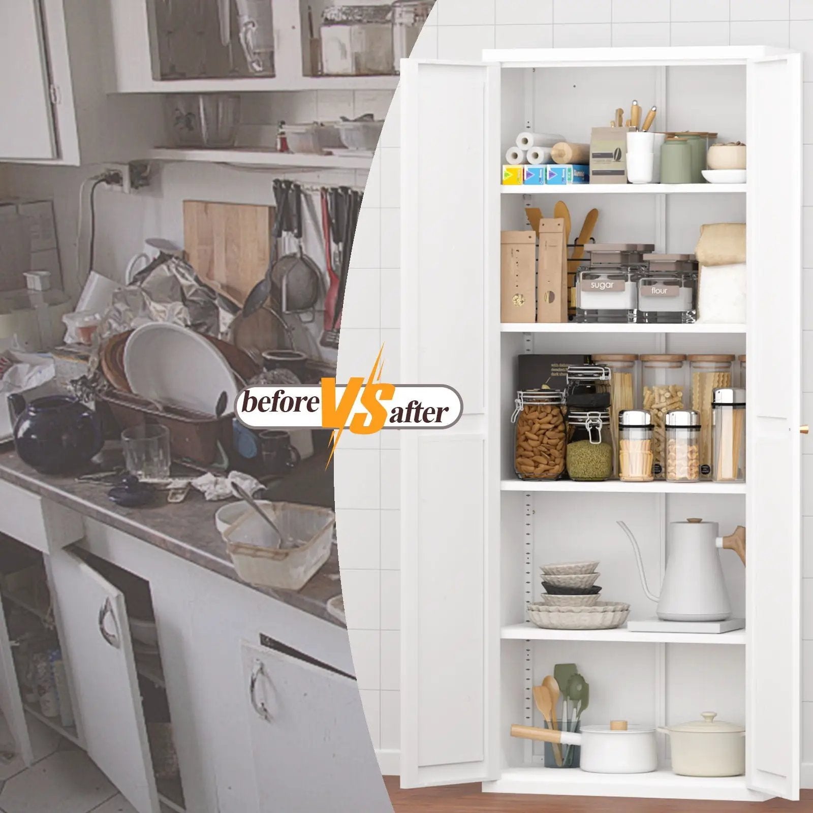 Adjustable 2 Door Storage Cabinet With Adjustable Shelves by Unique Piece Furniture