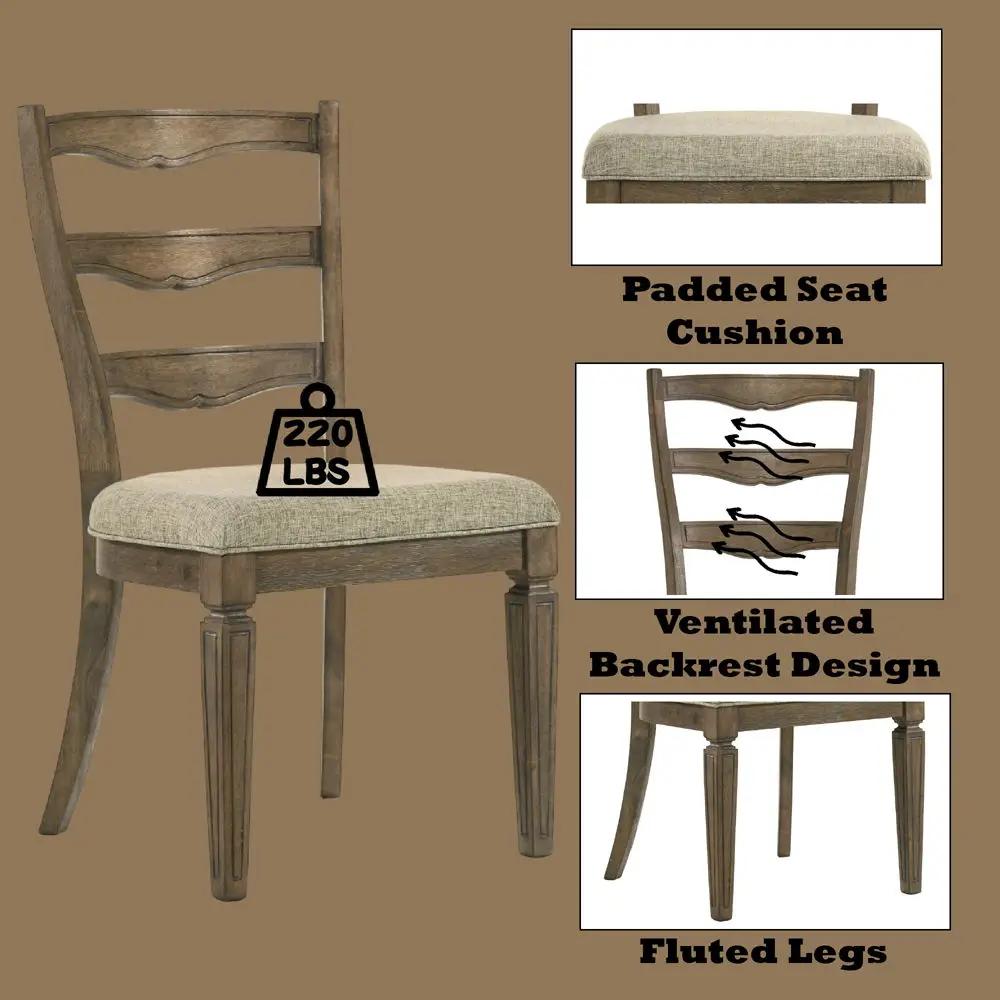 Parfield - Side Chair (Set of 2) - Fabric & Weathered Oak by Unique Piece Furniture