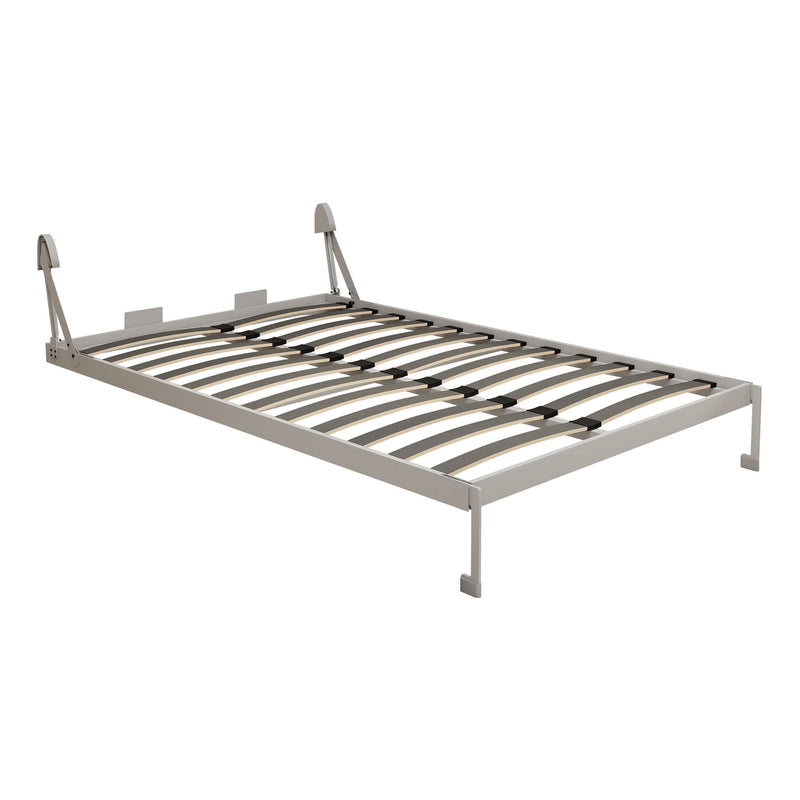 Queen Size Vertical Murphy Wall Cabinet Folding Bed With Automatic Legs - Gray by HouseOfZazla