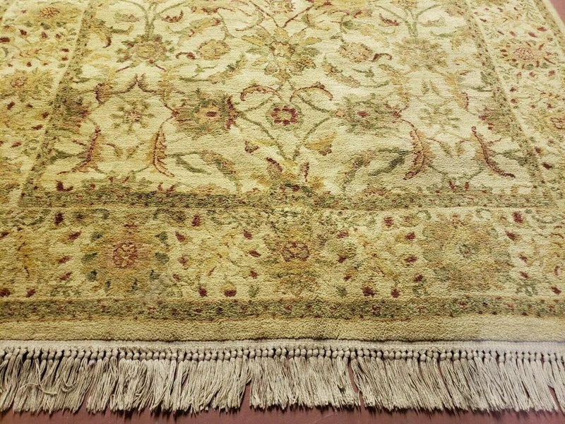 Belgium Power Loomed Rug 5x7, Vintage Oriental Wool Carpet, Beige by Jewel Rugs