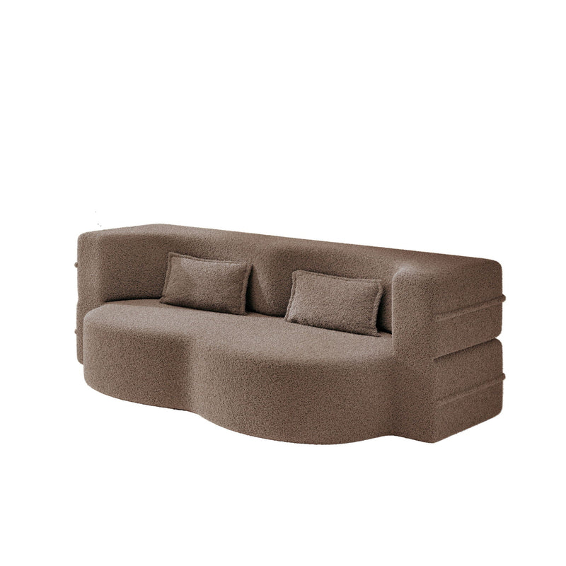 Modern Floor Sleeper Sofa Bed With 2 Pillows, Convertible Twin Size Folding Mattress For Living Room by HouseOfZazla