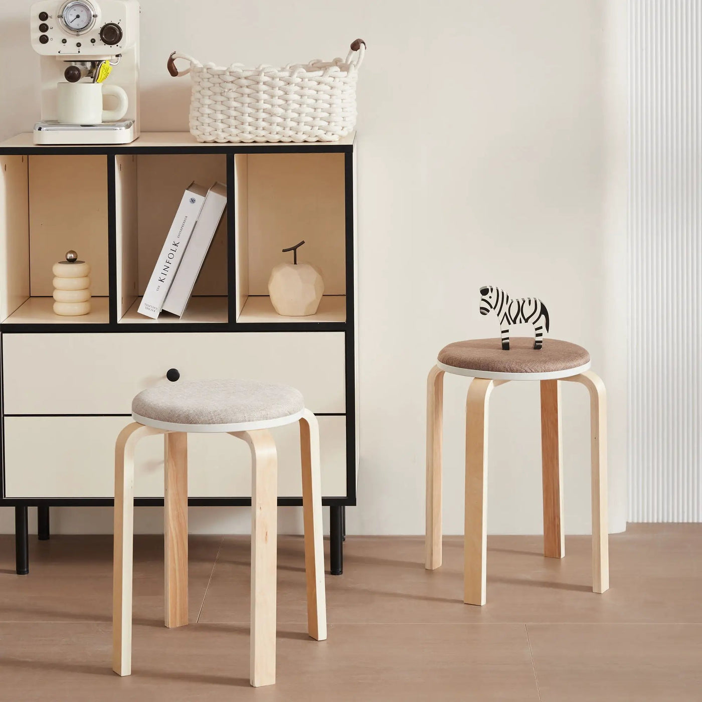 Stackable Round Backless Stools (Set of 4) by Unique Piece Furniture