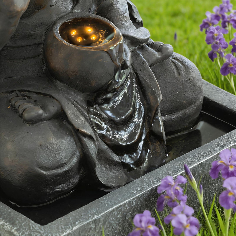 Resin Buddha Wall Panel Outdoor Fountain 28 Inch LED, photo 4 of 10