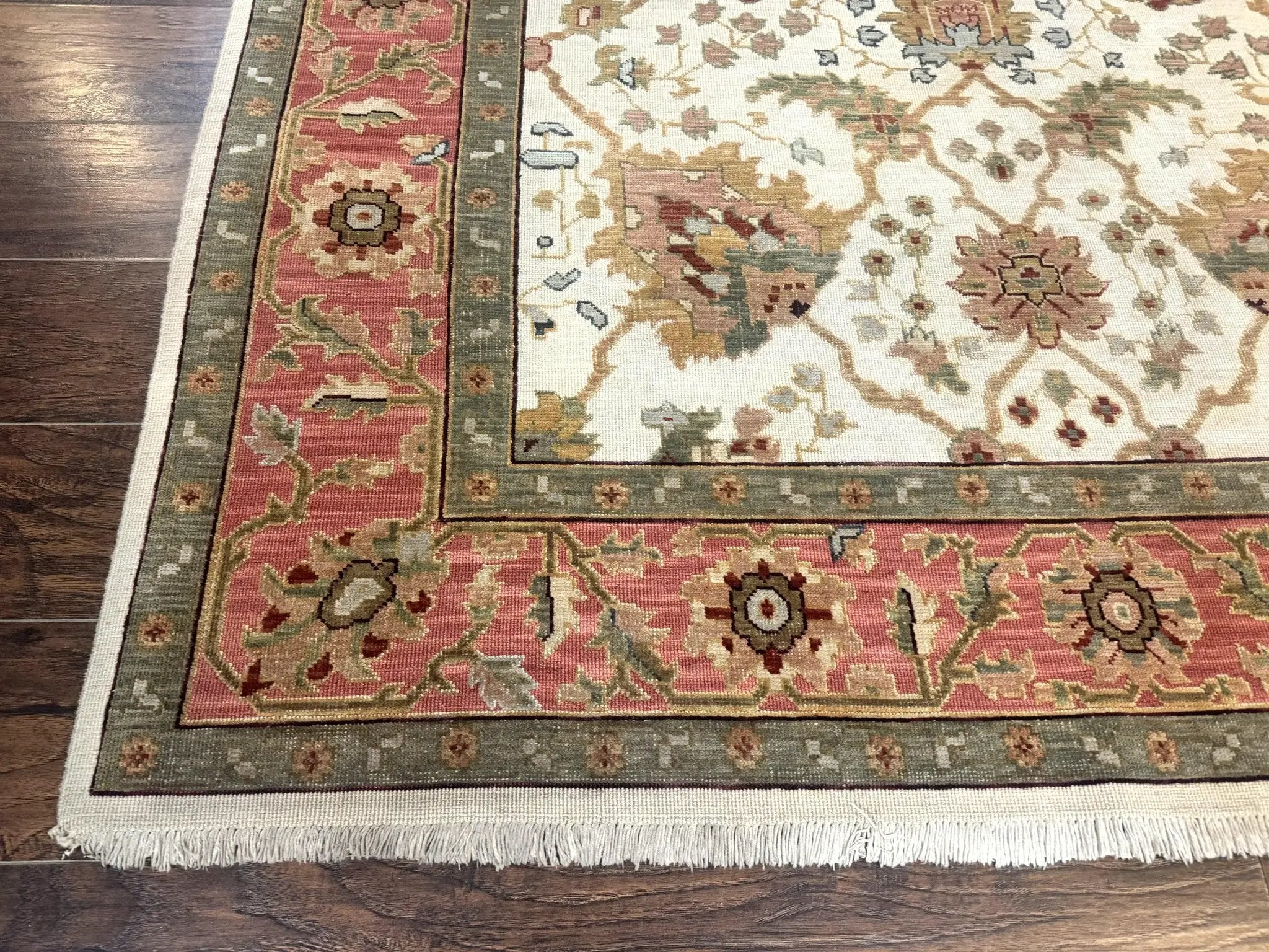 Flatweave Soumak Rug 6x9, Nourison Rug, Wool Handmade, Floral, Ivory by Jewel Rugs
