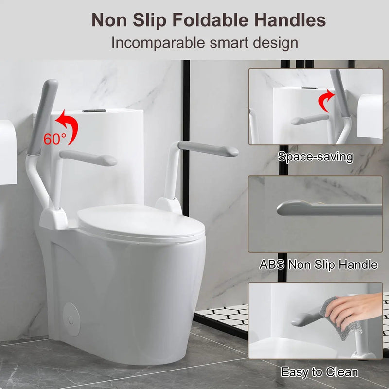 Upgraded Design Armrest, With Glossy Gw 007 1 Piece Toilet With Tornado Flush, Soft Close Seat, Dual Flush Map 1000G, Comfort Chair Seat - Gloss White by HouseOfZazla