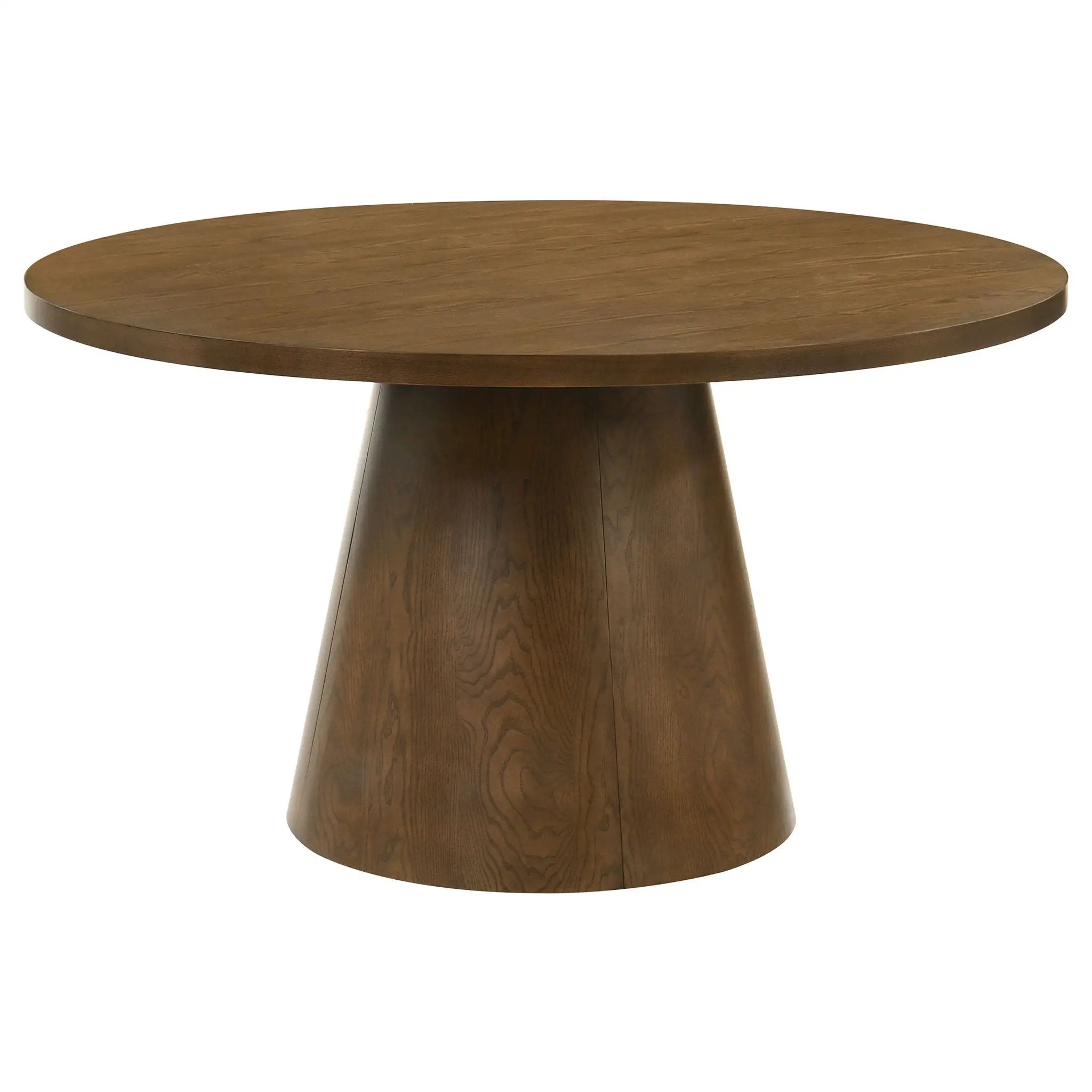 Franklin 54-inch Round Wood Pedestal Base Dining Table Dark Brown by Unique Piece Furniture